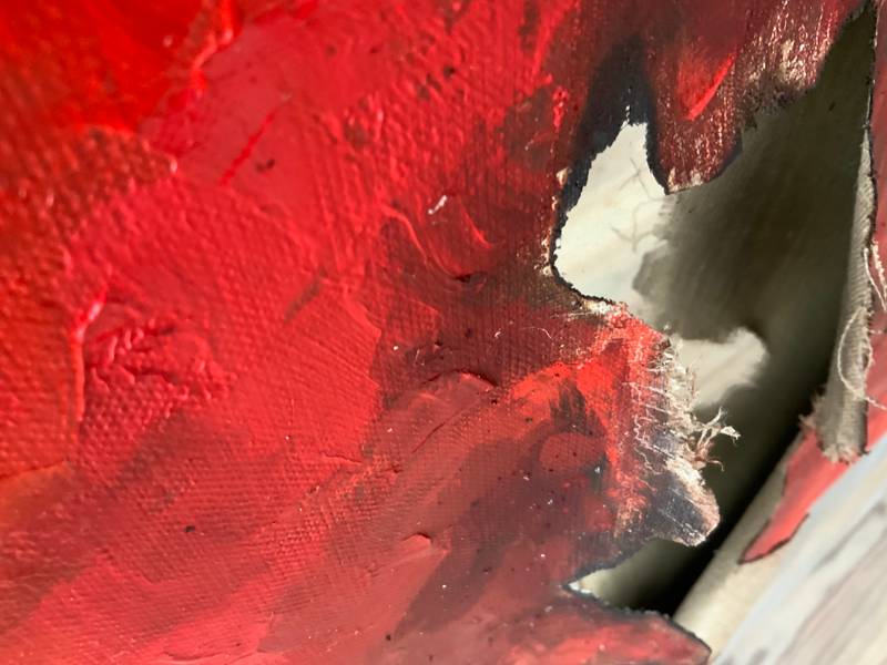 “Red Cross”. ICRC Abstract Painting Julia Chemerys - Subjektiv.art