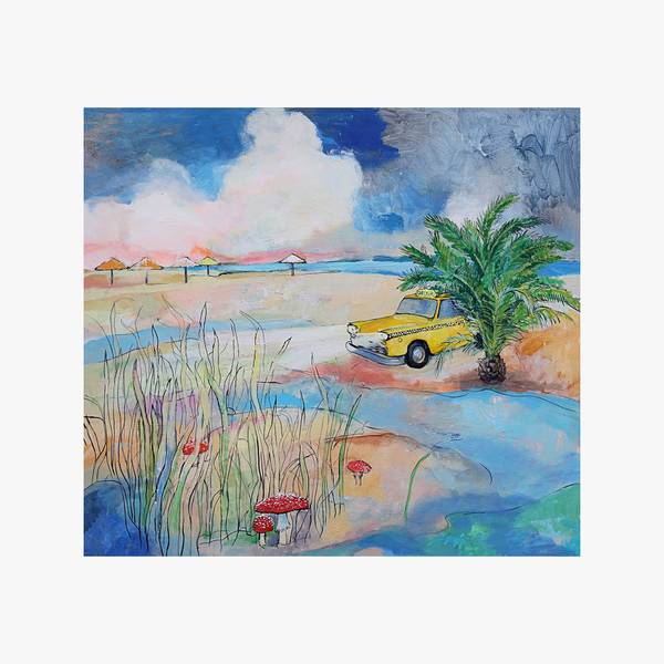 Сhecker. Mushrooms. Beach Modern Painting Artem Andreichuk - Subjektiv.art