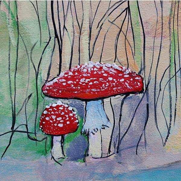 Сhecker. Mushrooms. Beach Modern Painting Artem Andreichuk - Subjektiv.art