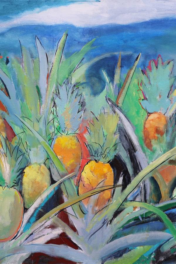 Field with pineapples Expressive and gestural Painting Artem Andreichuk - Subjektiv.art