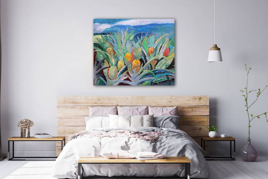 Field with pineapples Expressive and gestural Painting Artem Andreichuk - Subjektiv.art