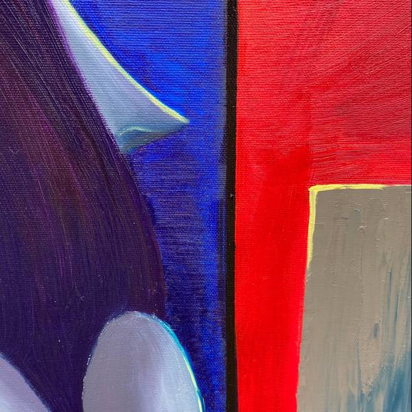 I gaze into the darkness of the sky at a rocket flying to kill me Expressive and gestural Painting Tamara Safarova - Subjektiv.art