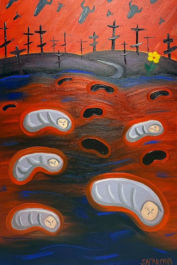 I Bury My Unborn Children Expressive and gestural Painting Tamara Safarova - Subjektiv.art