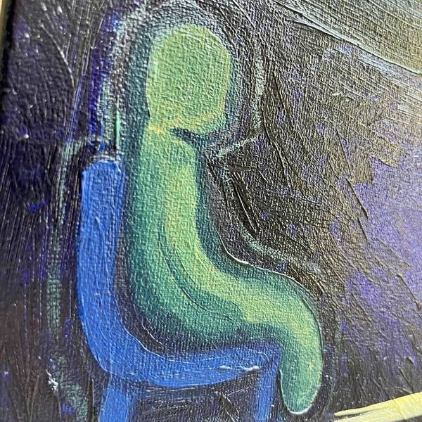 I anxiously await the night Expressive and gestural Painting Tamara Safarova - Subjektiv.art