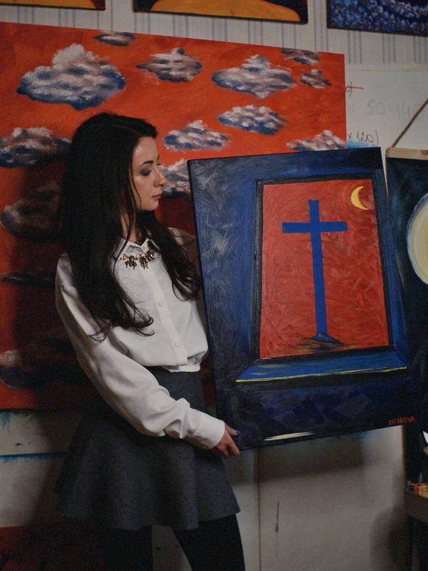 I anxiously await the night Expressive and gestural Painting Tamara Safarova - Subjektiv.art