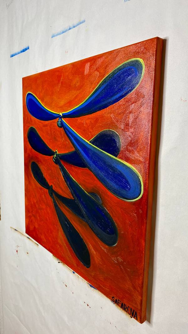 Dragonflies Expressive and gestural Painting Tamara Safarova - Subjektiv.art