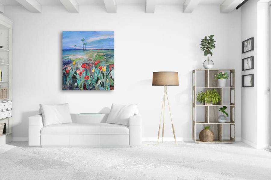 Field with tulips Fine Art Painting Artem Andreichuk - Subjektiv.art