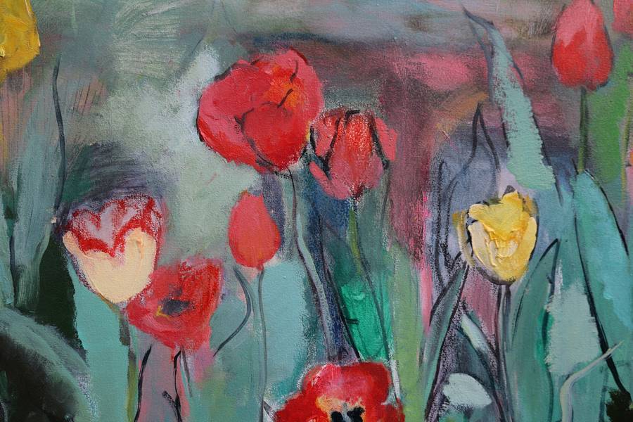 Field with tulips Fine Art Painting Artem Andreichuk - Subjektiv.art