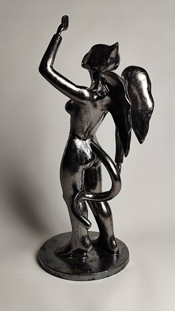 Black Cat Woman Fine Art Sculpture Yuriy Musatov - Subjektiv.art