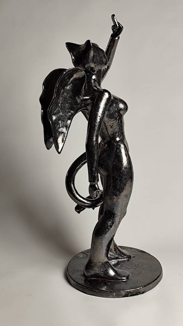 Black Cat Woman Fine Art Sculpture Yuriy Musatov - Subjektiv.art