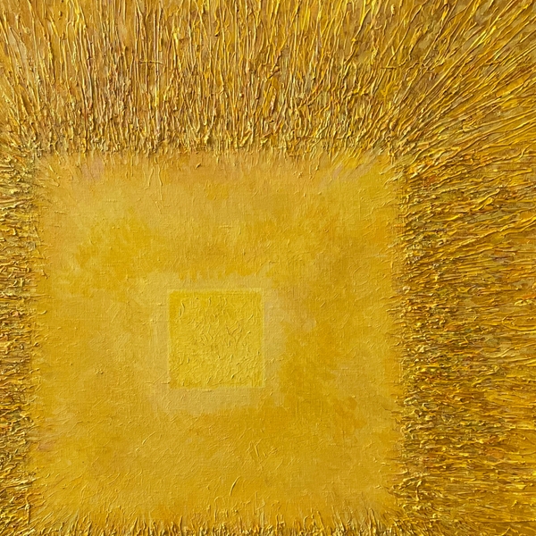 YELOW SQUARE Abstract Painting Julia Chemerys - Subjektiv.art