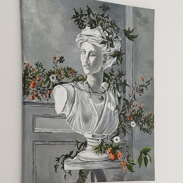 Acrylic painting Symphony of a Porcelain Lady 40x50cm. Fine Art Painting Sobol Hanna - Subjektiv.art