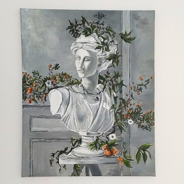 Acrylic painting Symphony of a Porcelain Lady 40x50cm. Fine Art Painting Sobol Hanna - Subjektiv.art