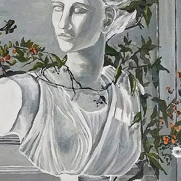 Acrylic painting Symphony of a Porcelain Lady 40x50cm. Fine Art Painting Sobol Hanna - Subjektiv.art