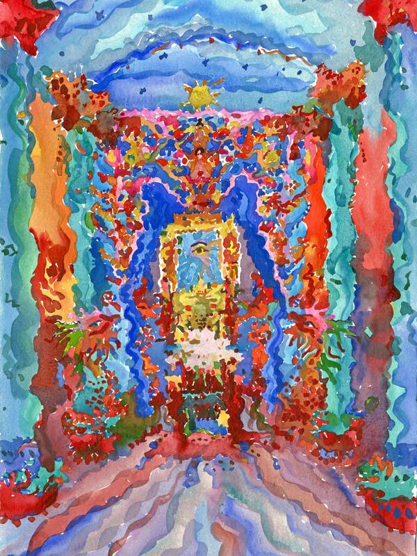 Saigon Cao Dai Temple Impressionistic Painting Tanbelia artist - Subjektiv.art