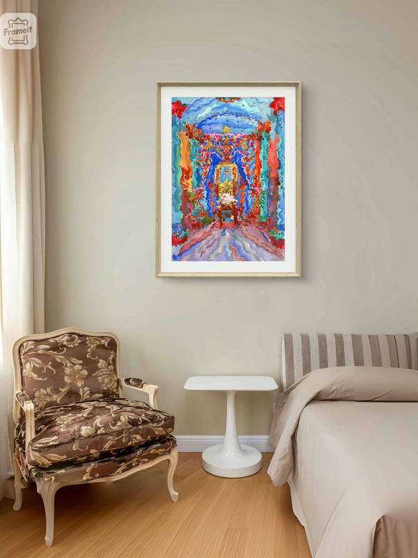 Saigon Cao Dai Temple Impressionistic Painting Tanbelia artist - Subjektiv.art