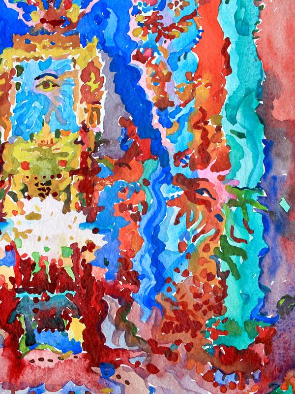 Saigon Cao Dai Temple Impressionistic Painting Tanbelia artist - Subjektiv.art