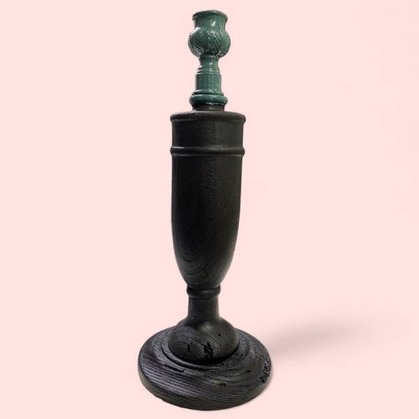 Antique Wooden  Candleholder from Netherlands, 1920. Crafted Using the Yakisugi Technique. Unspecified Sculpture Andrew Tolochko - Subjektiv.art
