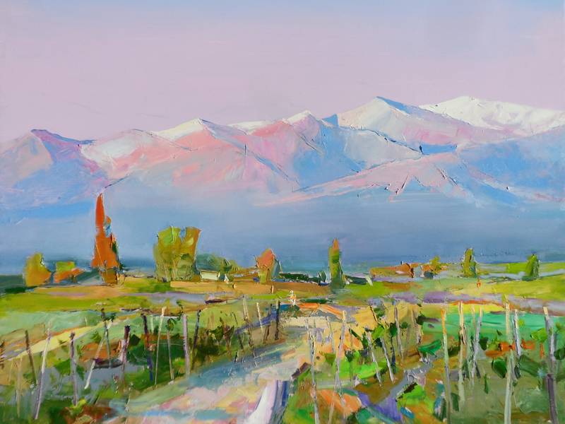 Vineyards in the mountains Fine Art Painting Yehor Dulin - Subjektiv.art
