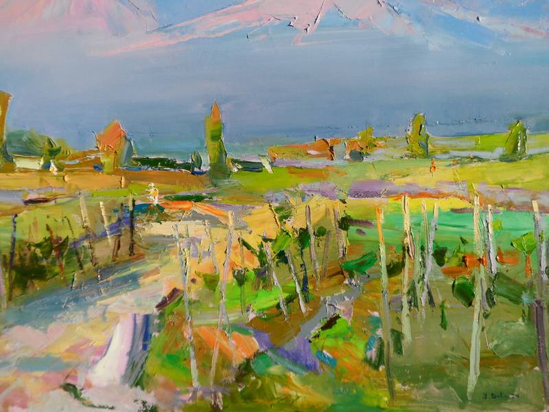 Vineyards in the mountains Fine Art Painting Yehor Dulin - Subjektiv.art