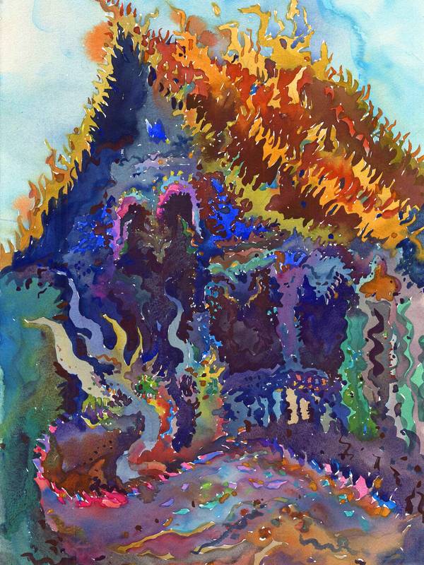 Wat Phrathat Doi Khao Kwai Temple Impressionistic Painting Tanbelia artist - Subjektiv.art