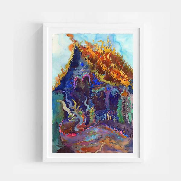 Wat Phrathat Doi Khao Kwai Temple Impressionistic Painting Tanbelia artist - Subjektiv.art