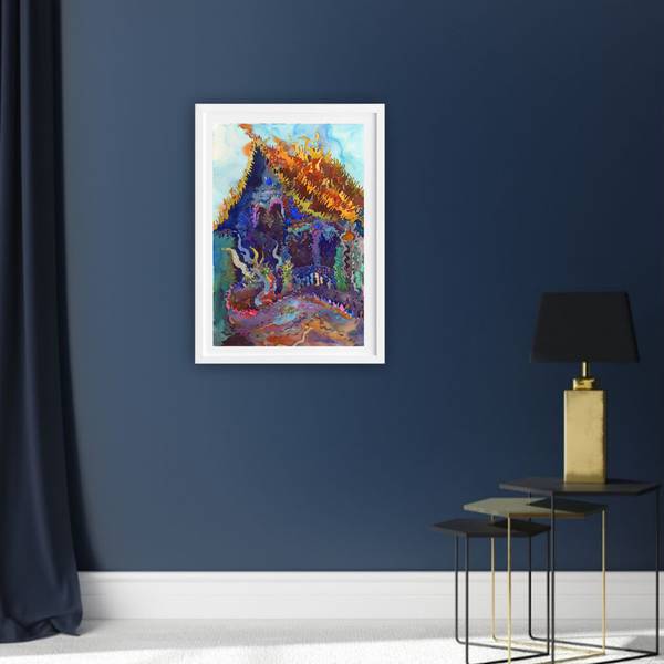 Wat Phrathat Doi Khao Kwai Temple Impressionistic Painting Tanbelia artist - Subjektiv.art