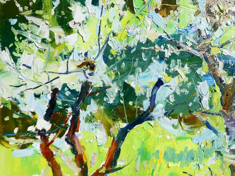 Apple orchard Impressionistic Painting Yehor Dulin - Subjektiv.art