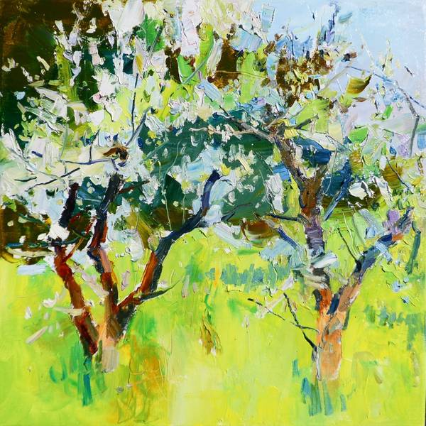 Apple orchard Impressionistic Painting Yehor Dulin - Subjektiv.art