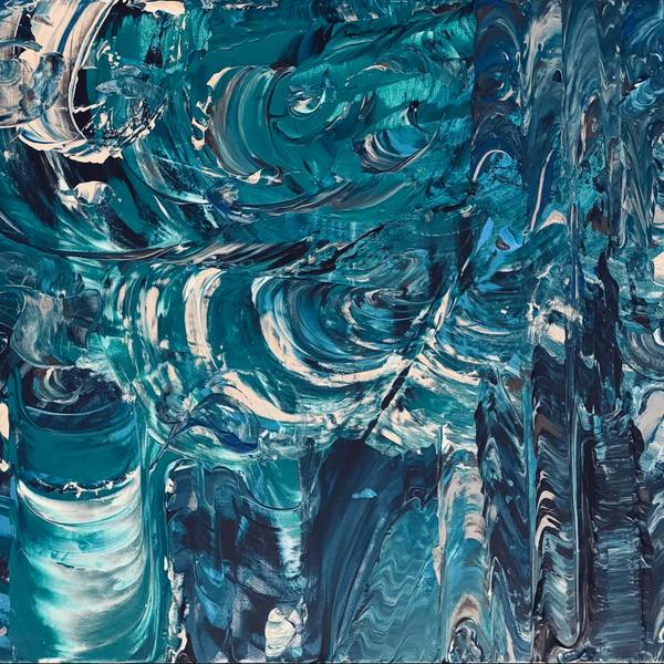 In the Embrace of Water Expressive and gestural Painting Olha Bosak - Subjektiv.art