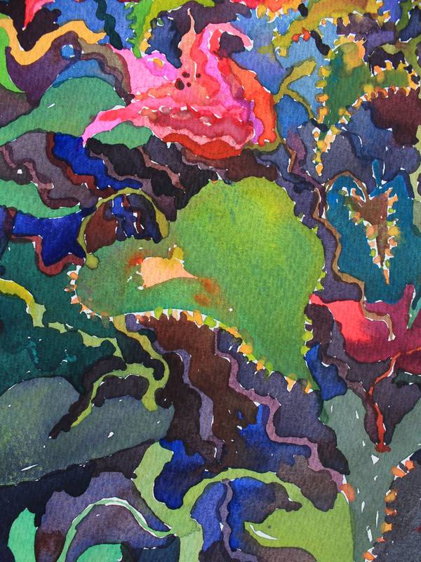 Bougainvillea on the Sunset Impressionistic Painting Tanbelia artist - Subjektiv.art