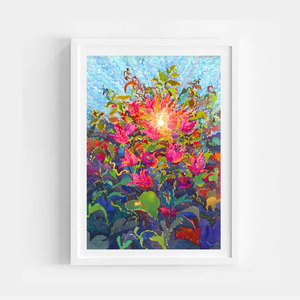 Bougainvillea on the Sunset Impressionistic Painting Tanbelia artist - Subjektiv.art