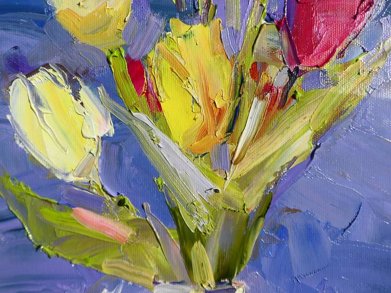 " Flowers Tulips" Modern Painting Yehor Dulin - Subjektiv.art