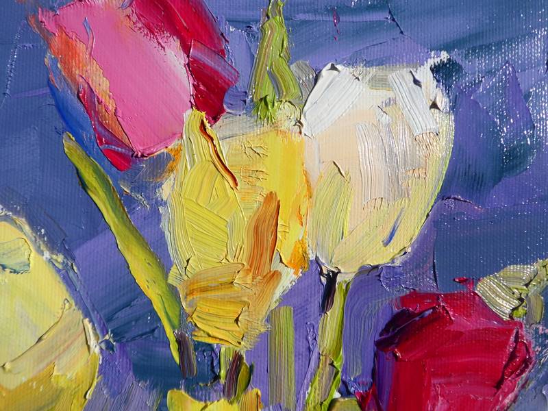 " Flowers Tulips" Modern Painting Yehor Dulin - Subjektiv.art