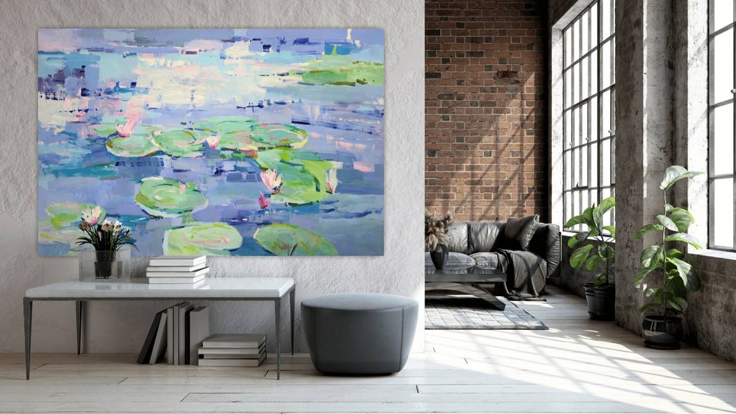 Water lilies Impressionistic Painting Yehor Dulin - Subjektiv.art