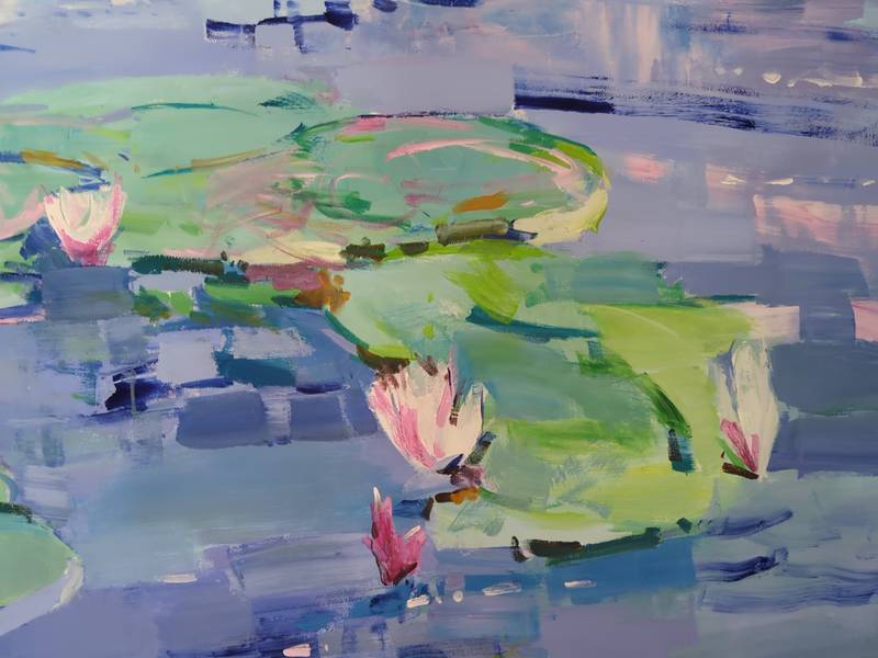 Water lilies Impressionistic Painting Yehor Dulin - Subjektiv.art