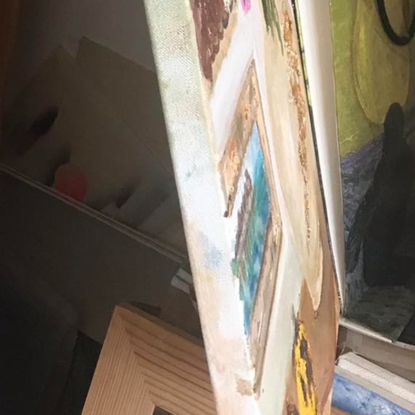 Chrysanthemums in the Interior Fine Art Painting Olga Kravchenko - Subjektiv.art