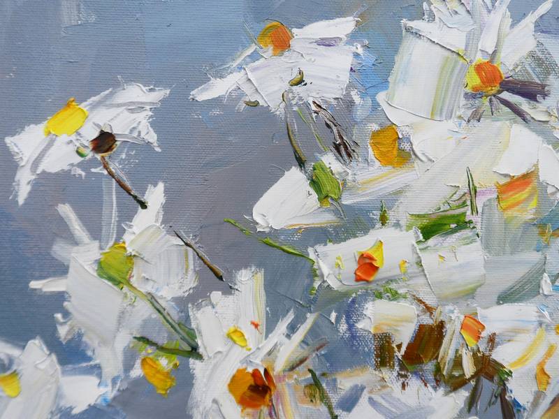 Chrysanthemums Impressionistic Painting Yehor Dulin - Subjektiv.art