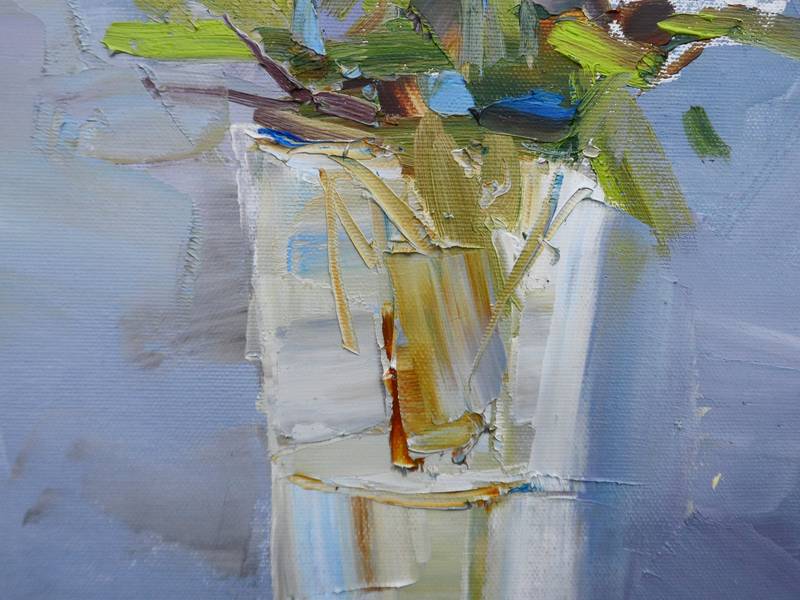 Chrysanthemums Impressionistic Painting Yehor Dulin - Subjektiv.art