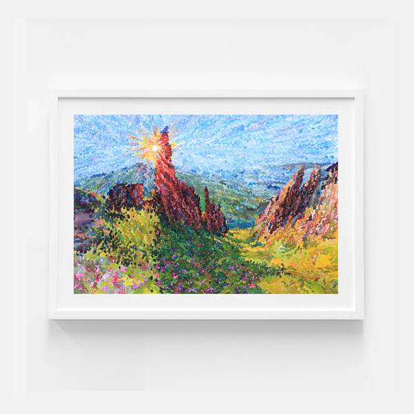 Shpytsi Mountains in the Carpathian National Park Impressionistic Painting Tanbelia artist - Subjektiv.art