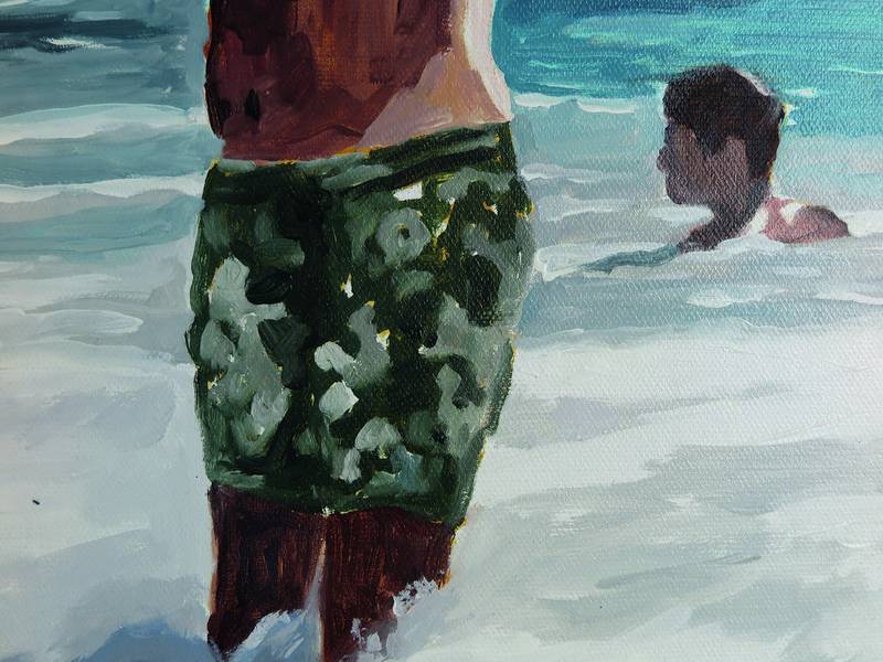 Plage de Bussaghlia Fine Art Painting Karine Bartoli - Subjektiv.art