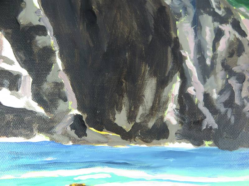 Plage de Bussaghlia Fine Art Painting Karine Bartoli - Subjektiv.art