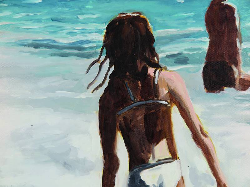 Plage de Bussaghlia Fine Art Painting Karine Bartoli - Subjektiv.art