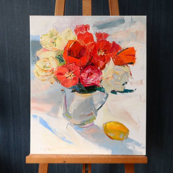 " Tulips" Impressionistic Painting Yehor Dulin - Subjektiv.art