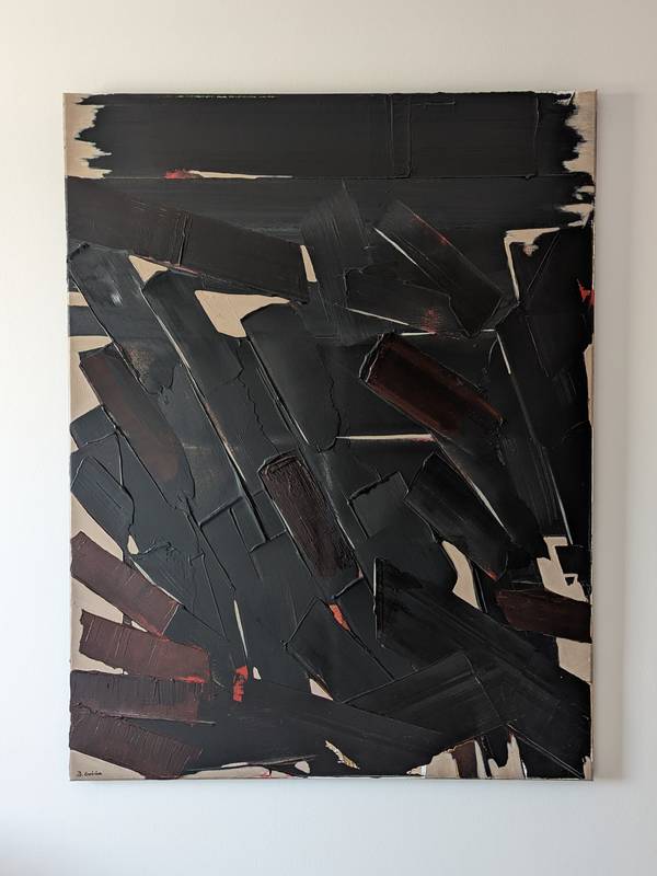 Tribute to Soulages Abstract Painting Benoit Guerin - Subjektiv.art