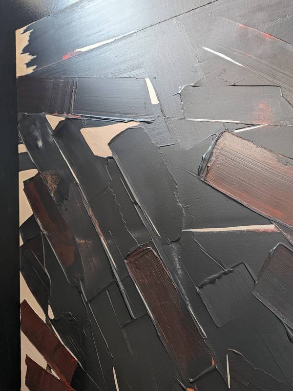 Tribute to Soulages Abstract Painting Benoit Guerin - Subjektiv.art