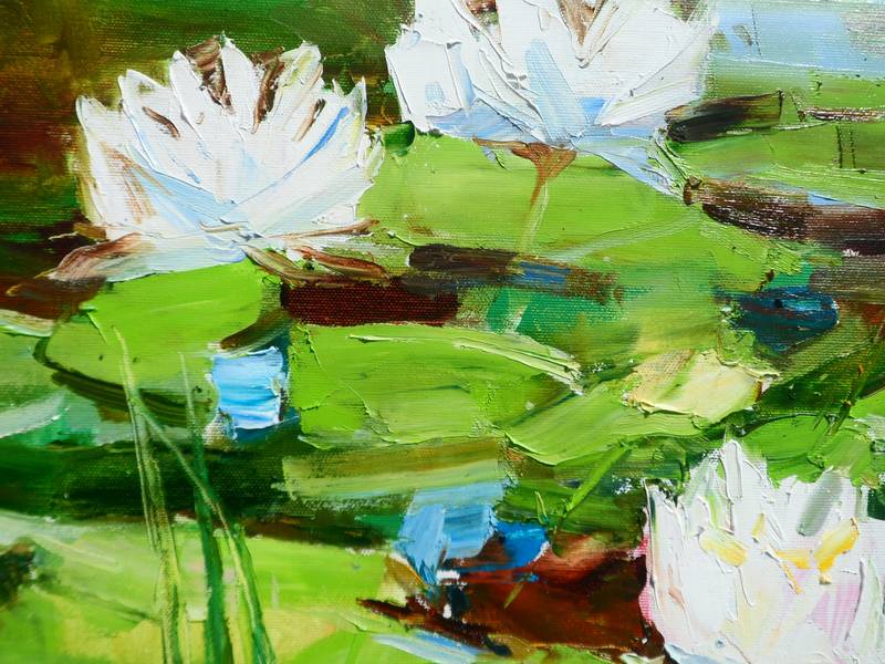 Water Lilies Impressionistic Painting Yehor Dulin - Subjektiv.art