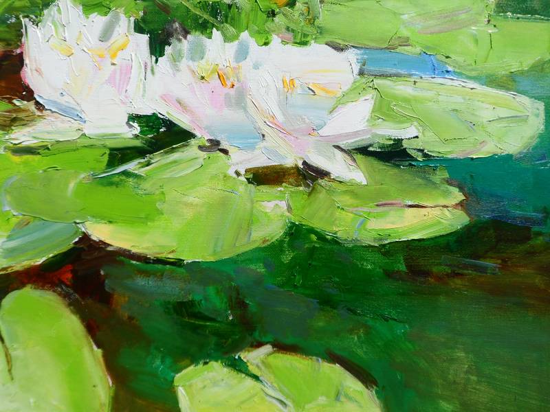 Water Lilies Impressionistic Painting Yehor Dulin - Subjektiv.art