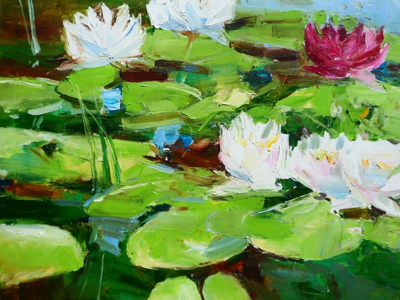 Water Lilies Impressionistic Painting Yehor Dulin - Subjektiv.art