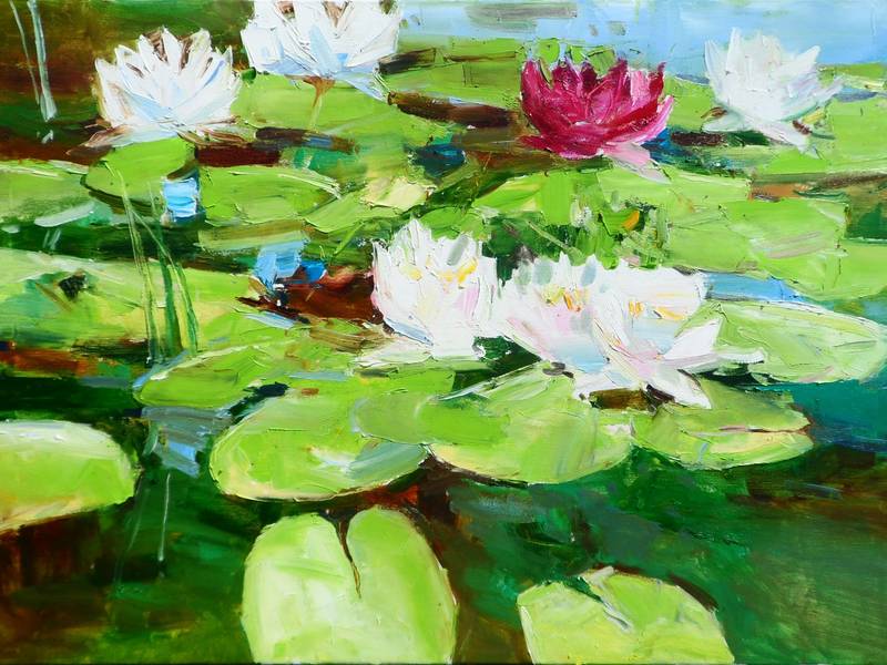 Water Lilies Impressionistic Painting Yehor Dulin - Subjektiv.art